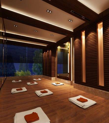 garage converted into a yoga studio