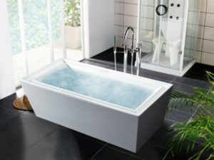 modern bath tub installation